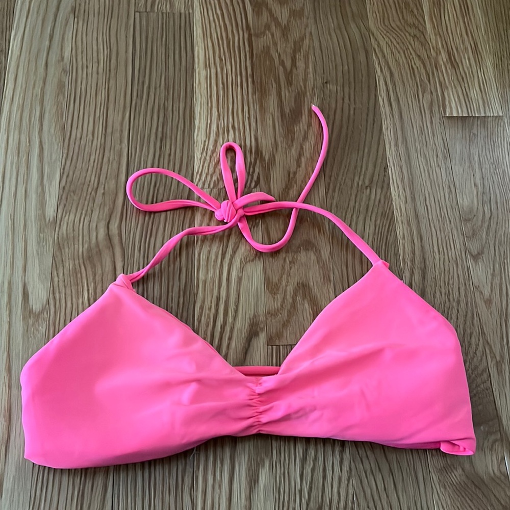 Body Glove Hot Pink Halter Neck 4 Straps In The Back Bikini Top Size Large